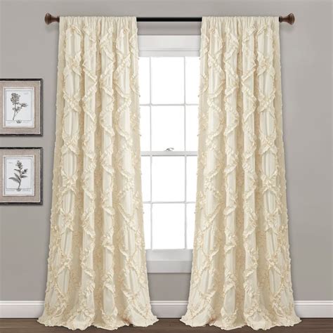 Lush Decor Ruffle Diamond Window Curtain Panels Ivory Panel Curtains