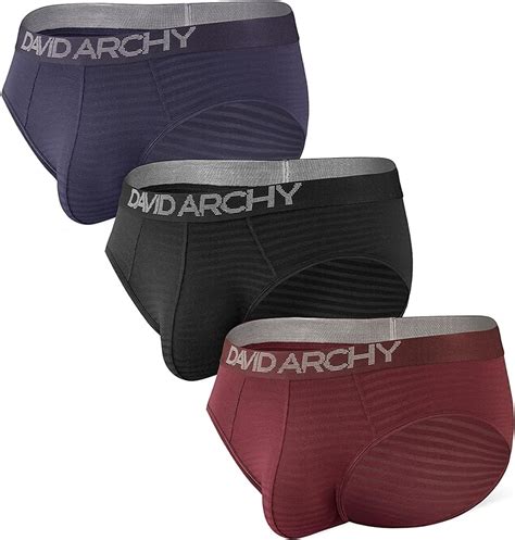 david archy men s 3 pack soft micro modal briefs pouch underwear au clothing