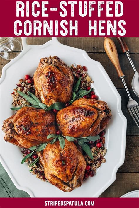 Let the hens rest 10 minutes before carving. Cornish Hens with Apple-Cranberry Rice Stuffing | Recipe | Christmas recipes dinner main courses ...
