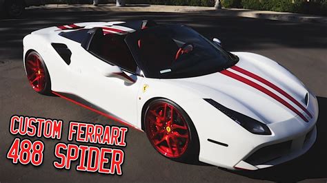 This custom ferrari 458 spider now holds the road better and sounds better as it handles it. Here in my garage, my custom Ferrari 488 Spider! - YouTube