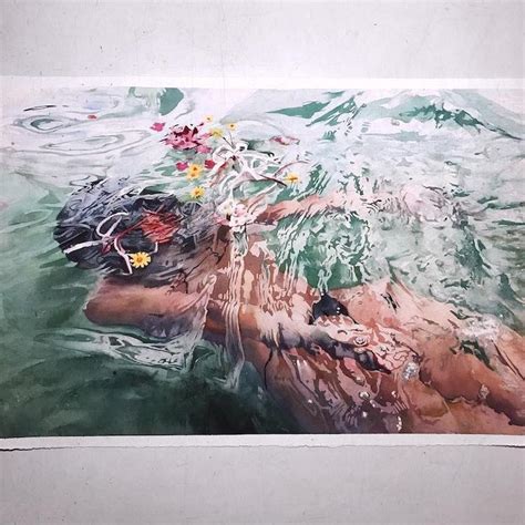 Exquisite Watercolor Paintings Feature Subjects Submerged In Pools