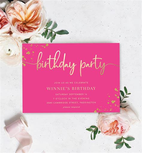Editable Birthday Party Invitation Printable Editable Hot Etsy