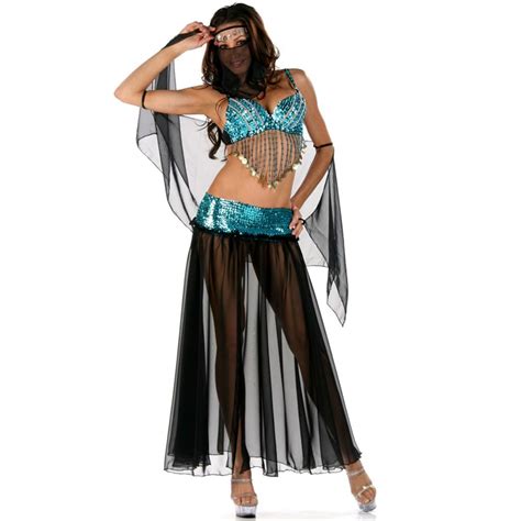 2015 new arabian belly dancer costume free size sexy halloween costume silver black silk belly