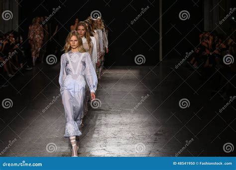 two topless models on the fashion show editorial image 147994326