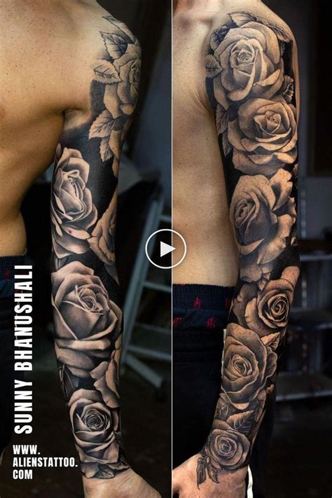 A single rose will work just as great as a more elaborate design. full sleeve tattoo images #Fullsleevetattoos | Rose tattoo ...