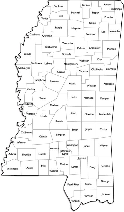 Printable Map Of Mississippi Counties Web Download And Print Free Maps