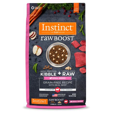 The real meat company air dried pet food is made using 90% meat and organs making this food a delicious complete and balanced diet. Instinct Raw Boost Small Breed Grain-Free Recipe with Real ...