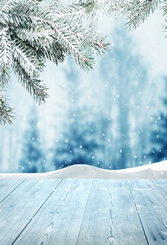 5x7ft White Winter Photography Backdrops Pine Pranches Sn