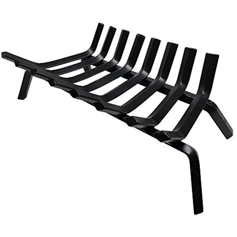 Black Wrought Iron Fireplace Log Grate 24 Inch Wide Heavy Duty Solid