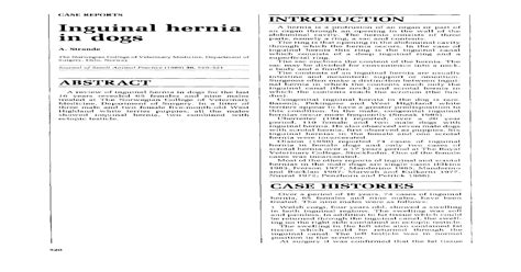 Inguinal Hernia In Dogs Pdf Document