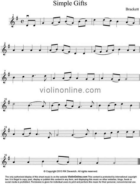 Violin Online Free Violin Sheet Music Simple Ts