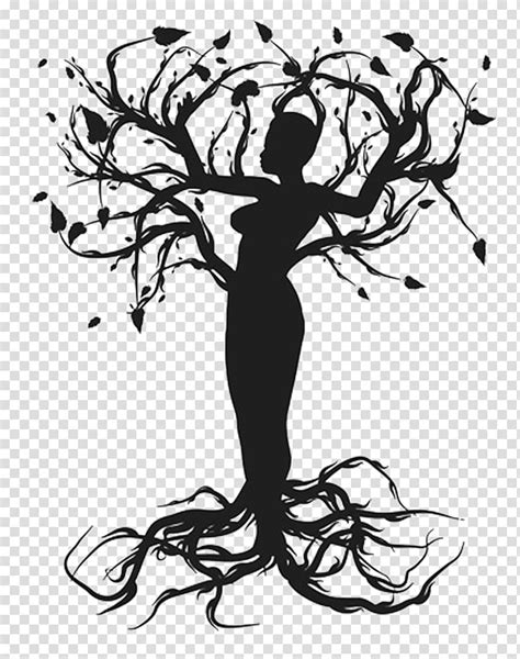 Silhouette Woman Tree Illustration Tree Of Life Drawing Tree Of Life