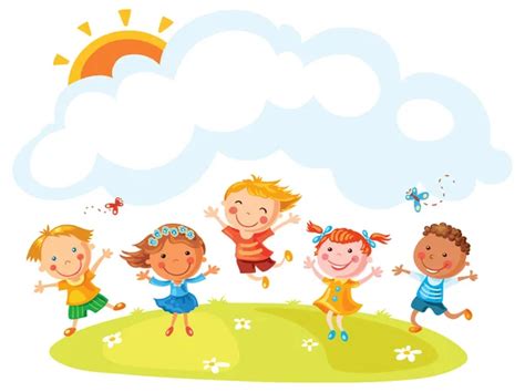 Pictures Cartoon Jumping For Joy Kids Jumping With Joy Under