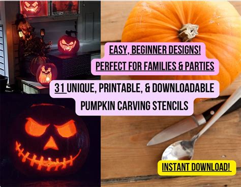 31 Printable Pumpkin Carving Stencils Template Jack O Lantern Faces