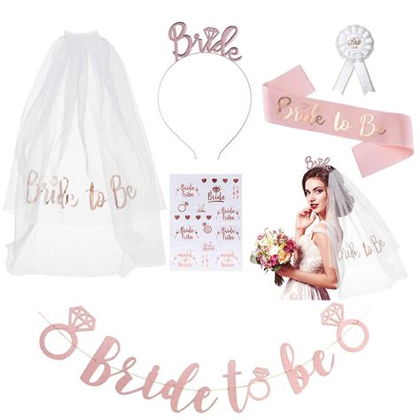 Buy Hen Party Accessories Set Bride To Be Sash And Veil Bride Tiara