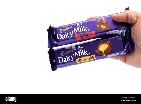 Australian Cadbury Assorted Chocolate Bars Isolated Against White
