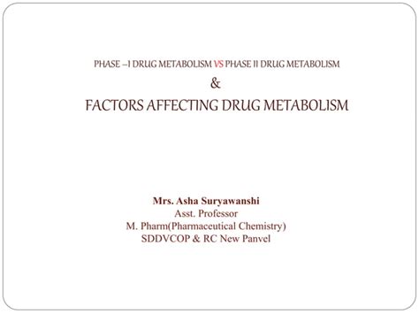 Factors Affecting Drug Metabolism Ppt
