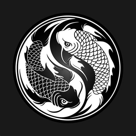 White And Black Yin Yang Koi Fish Yin Yang T Shirt Teepublic