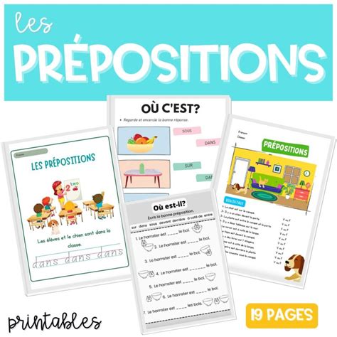 Les Pr Positions De Lieu Printable Worksheets