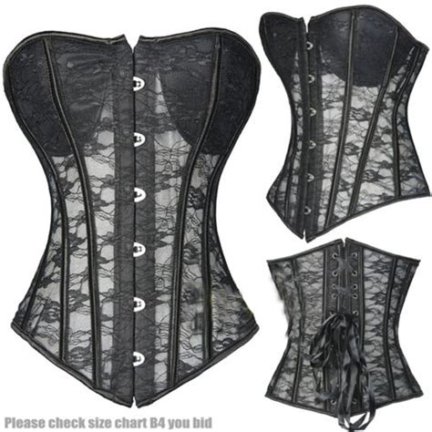 Buy Black Sexy Hollow Out Waist Trainer Corset Womens Lace Up Boned Slimming