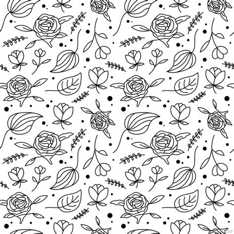 Floral Black And White Pattern Vector In Illustrator Svg  Eps