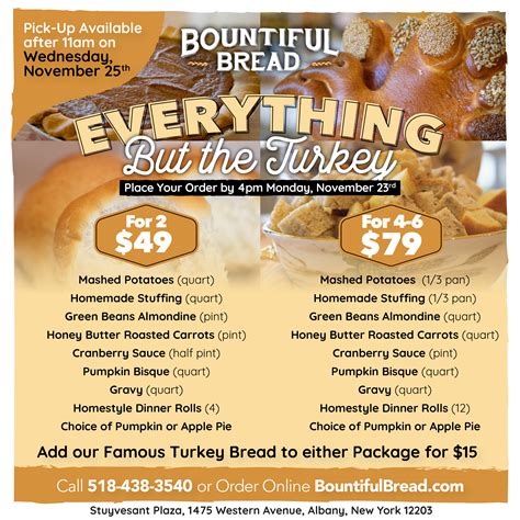 Open enrollment 2020 is here: Bountiful Bread Offers "Everything But the Turkey" This Thanksgiving | White Management