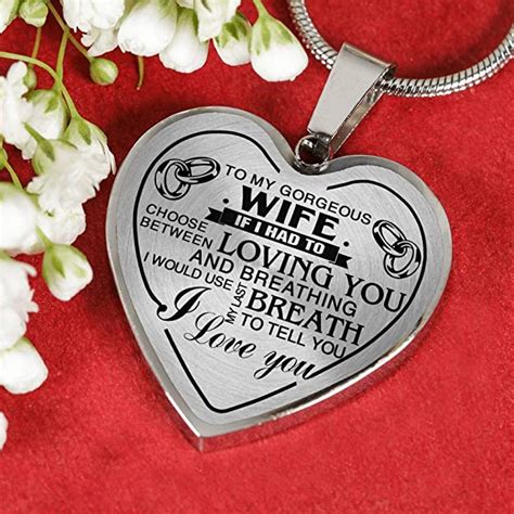 To My Gorgeous Wife Necklace I Love You Birthday T For