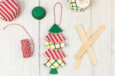 Easy Cupcake Liner Christmas Tree Ornament Craft Mombrite