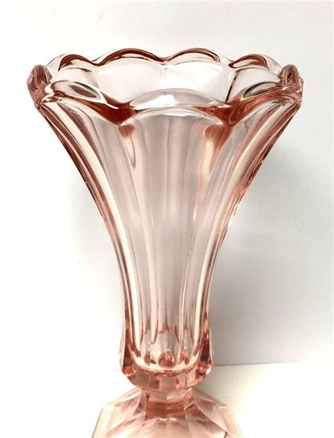 Fostoria Light Pink Glass Vase With Scalloped Rim Tall On Ebay For