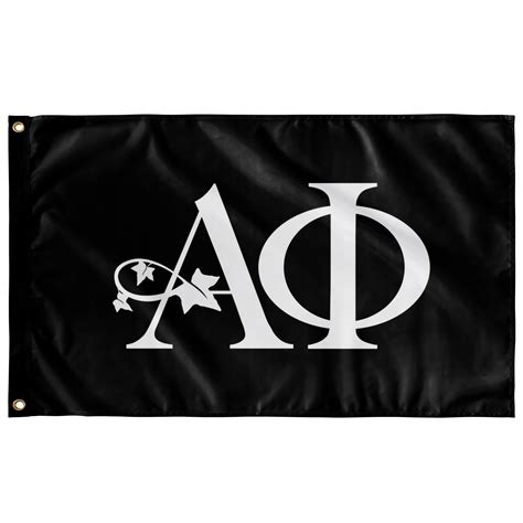 Alpha Phi Full Letters Sorority Flag Black And White Designergreek2