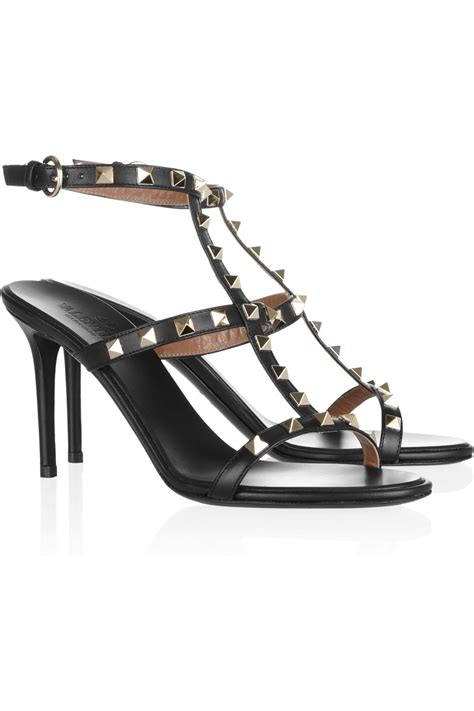 Lyst Valentino Studded Leather Sandals In Black