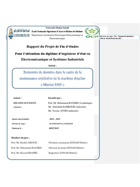 Rapport Pfe 2019 Ocp Ibrahim Housseini Adammodif Pdf Informatique