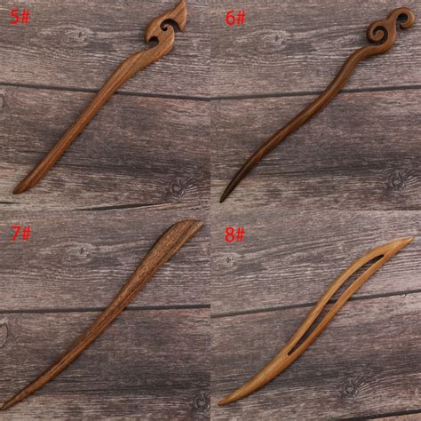 2 Pcs Simple Smooth Wood Hairpin Fine Carved Guaiac Wood Hair Etsy