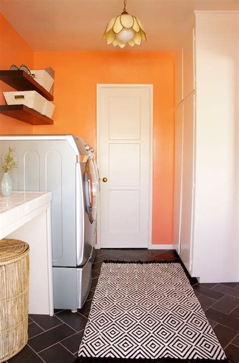 Orange And Colored Laundry Room Best Layout 2013 Homemydesign