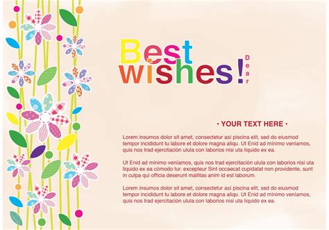 Best Wishes Card With Flowers 86287 Vector Art At Vecteezy