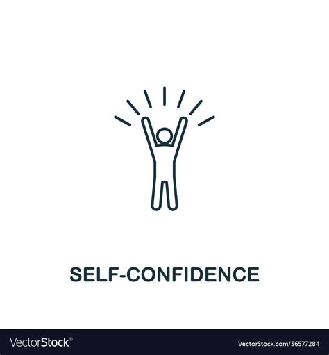 Self Confidence Icon Thin Outline Royalty Free Vector Image