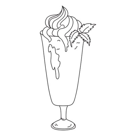 milkshake dessert outline illustration transparent png svg vector file