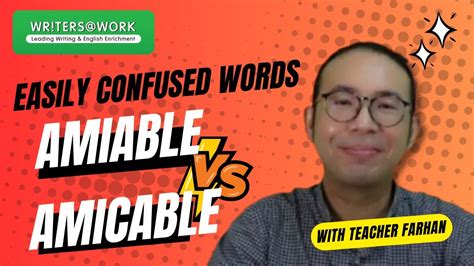 Easily Confused English Words 🤔📝 Amiable Vs Amicable Youtube