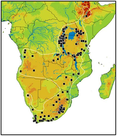 Map Of Sub Saharan Africa Showing Collecting Localities Of All