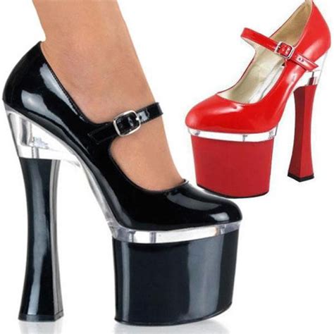 customize leather pump extreme high heel 18cm platform women shoes sexy fetish high heels patent