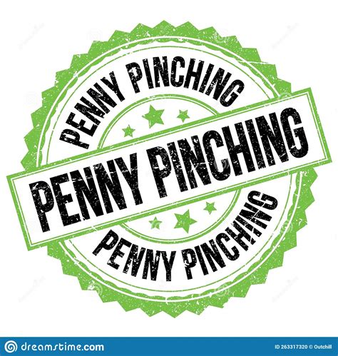 Penny Pinching Text On Green Black Round Stamp Sign Stock Illustration