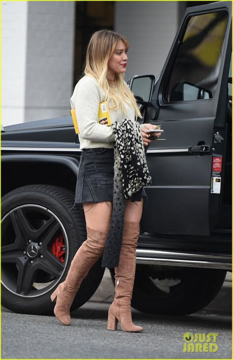 hilary duff rocks thigh high boots to lunch in l a photo 3840907 hilary duff photos just