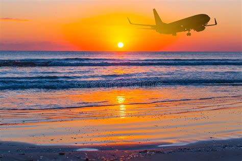 Airplane Wing Over Beach Stock Photo Image Of People 15404530