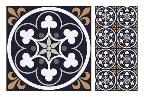 Vintage Tiles Patterns Antique Seamless Design 2414736 Vector Art At