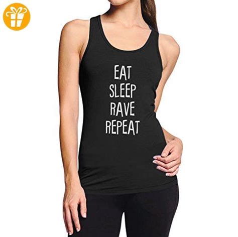 Eat Sleep Rave Repeat Racerback Schwarz Small Tank Top Partner Link Rave Eat Sleep Repeat
