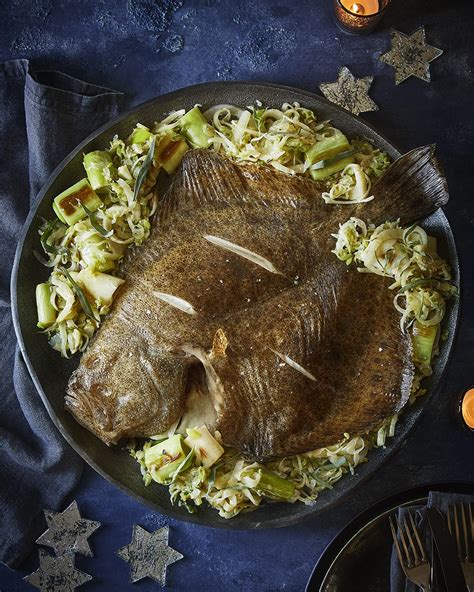Roast Turbot With Leeks Tarragon And Riesling Delicious Magazine