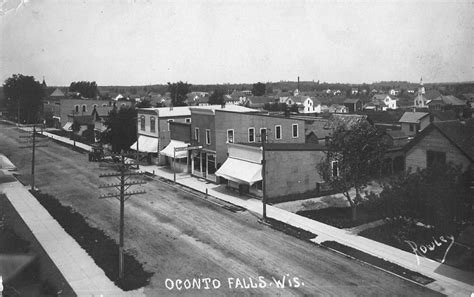 Real Photo Postcard Overview Of Oconto Falls Wisconsin And Sharps