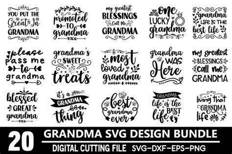Grandma Svg Bundle Commercial Use Files For Cricut Silhouette Buy T