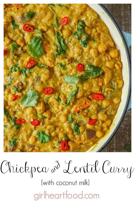 Chickpea And Lentil Curry With Spinach And Coconut Milk