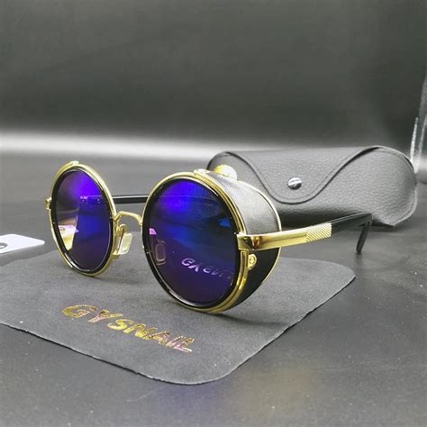 Buy Gysnl Vintage Steampunk Sunglasses Men Round Designer Retro Gothic Sun